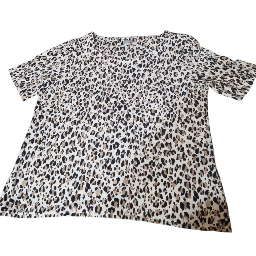 Chico's Animal Print Long Sleeve Top